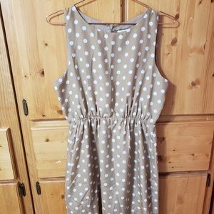 J Crew Factory Sleeveless Polka Dot Dress